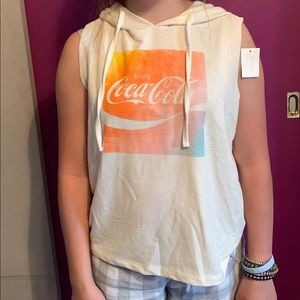 Sleeve-less Coca-cola T-Shirt Hoodie